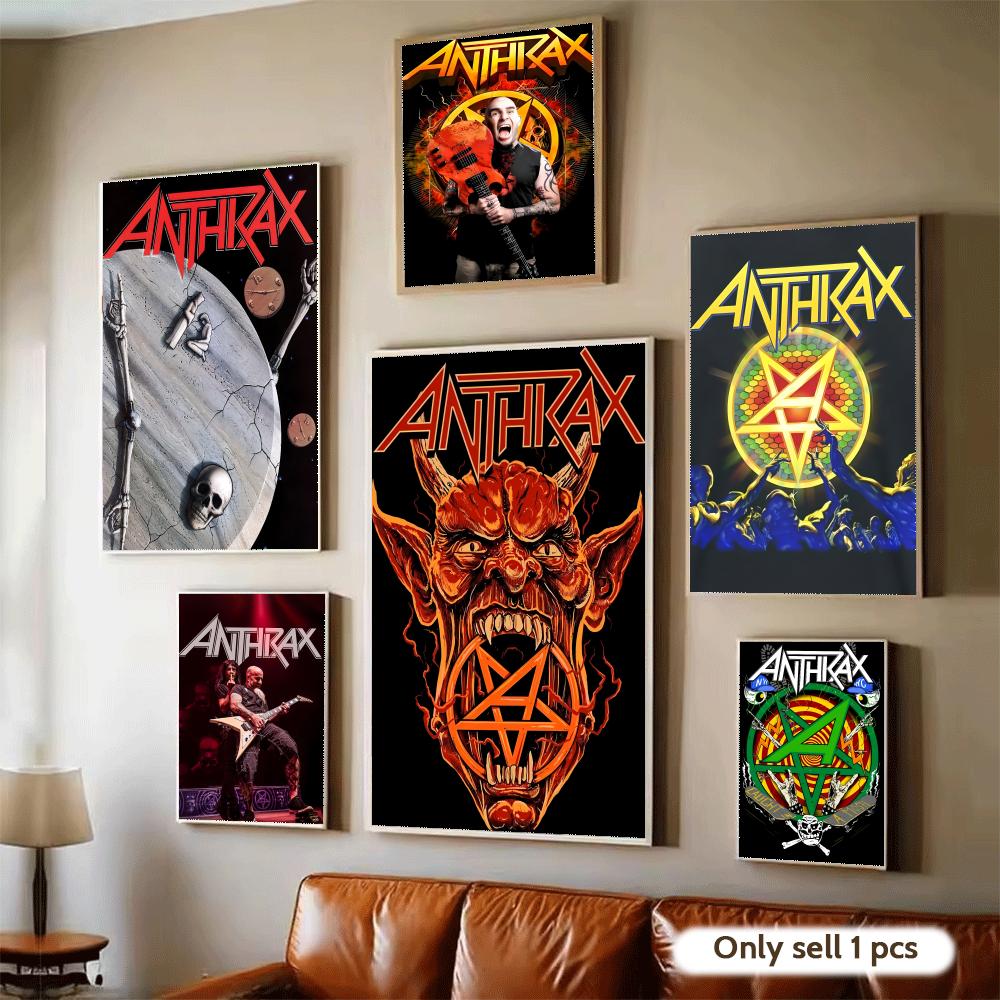 Home Decor Living Room Ideas - Heavy Metal A-Anthrax Band Poster Modern