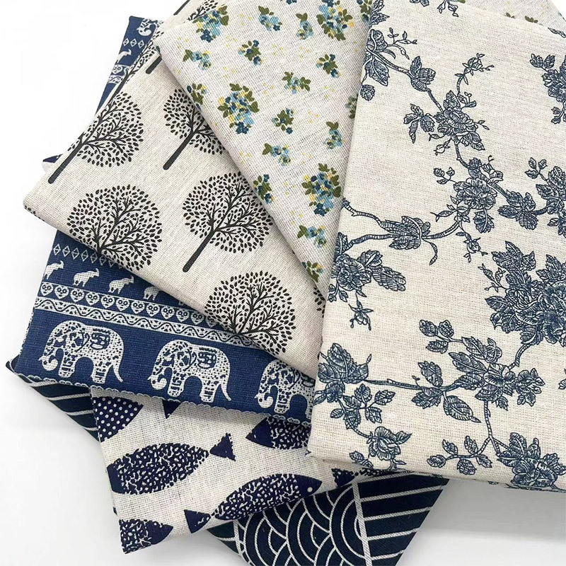 Linen Table Runner - Retro Boho Floral Cotton Linen Blend