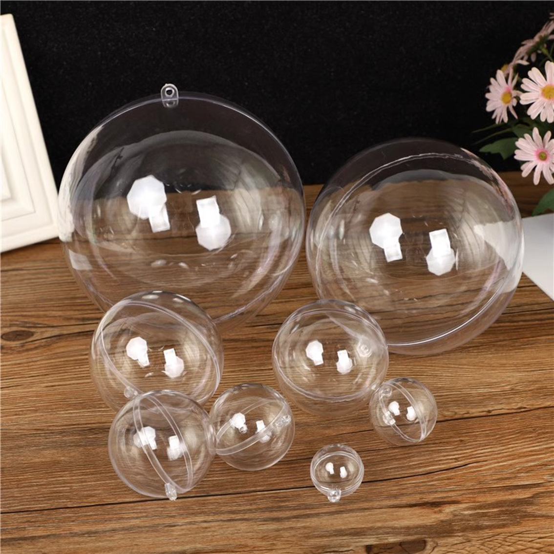 Home Decor Xmas Gifts - 1-20CM Transparent Balls Hollow DIY Plastic
