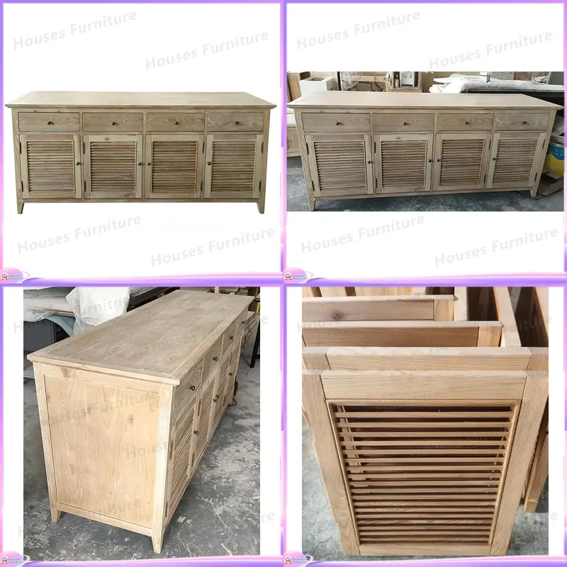 Home Decor Furniture - Natural Reclaimed Wood Shoe Cabinet Shutter