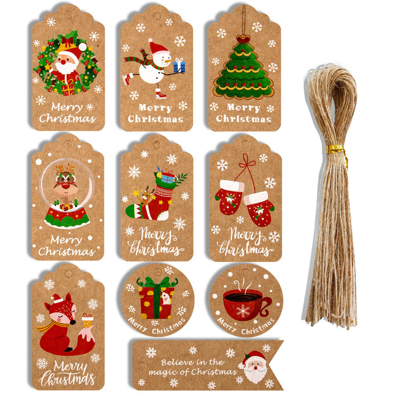 Home Decor Xmas Gifts - 50pcs Merry Christmas Thank You Kraft