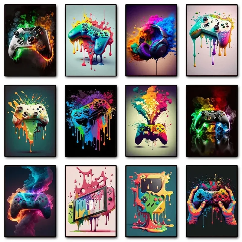 Home Decor Minimal - Colorful Pop Art Gamer Controller Gaming