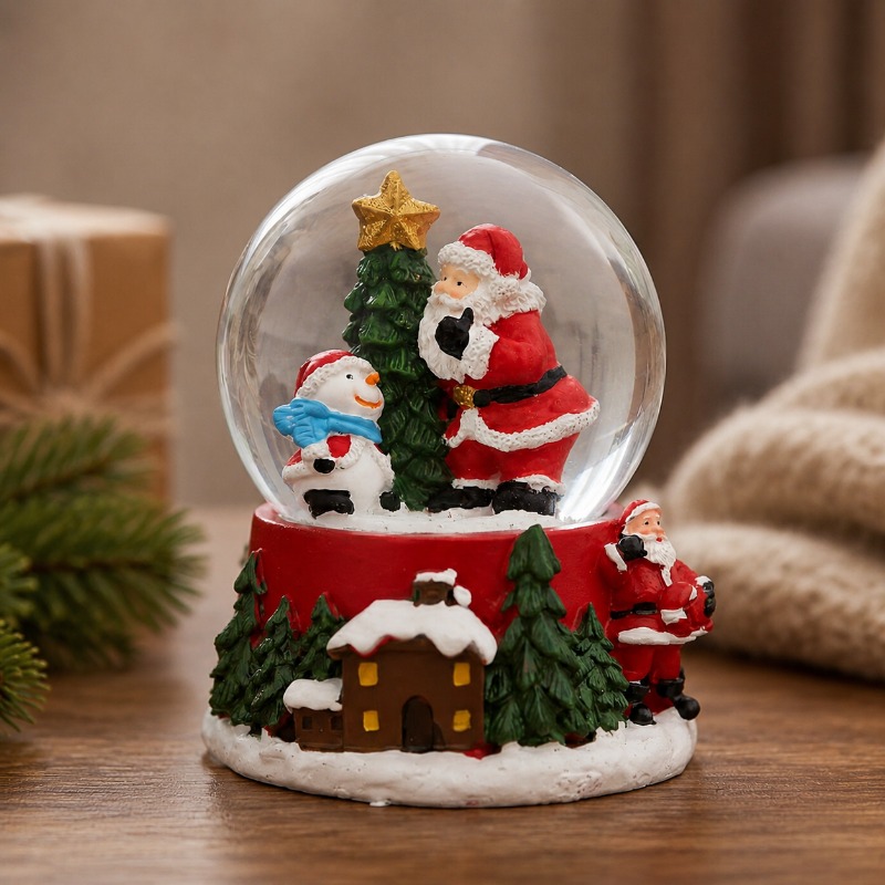 Home Decor Xmas Gifts - Non-Luminous Santa Claus Snow Globe Christmas