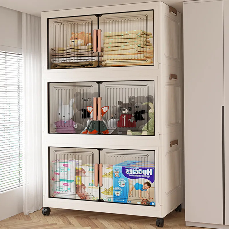 Home Decor Furniture - Foldable Dustproof Storage Cabinet Wardrobe Sundries