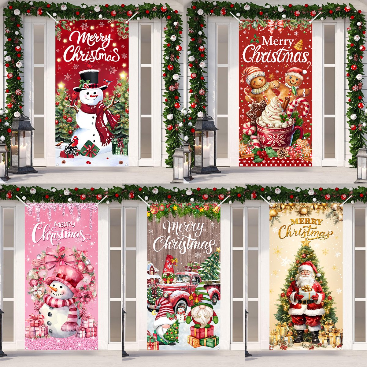 Home Decor Xmas Gifts - Christmas Door Banner Merry Christmas Decor