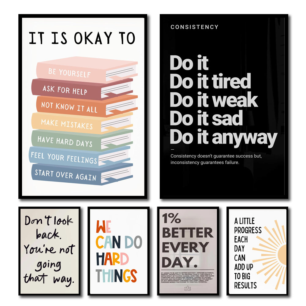 Home Decor Quotes Ideas - 1pc Inspirational Quote Poster Wall Art