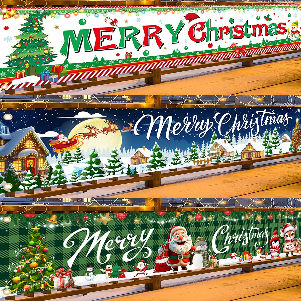 Home Decor Xmas Gifts - Christmas Tree Banner Christmas Decorations for