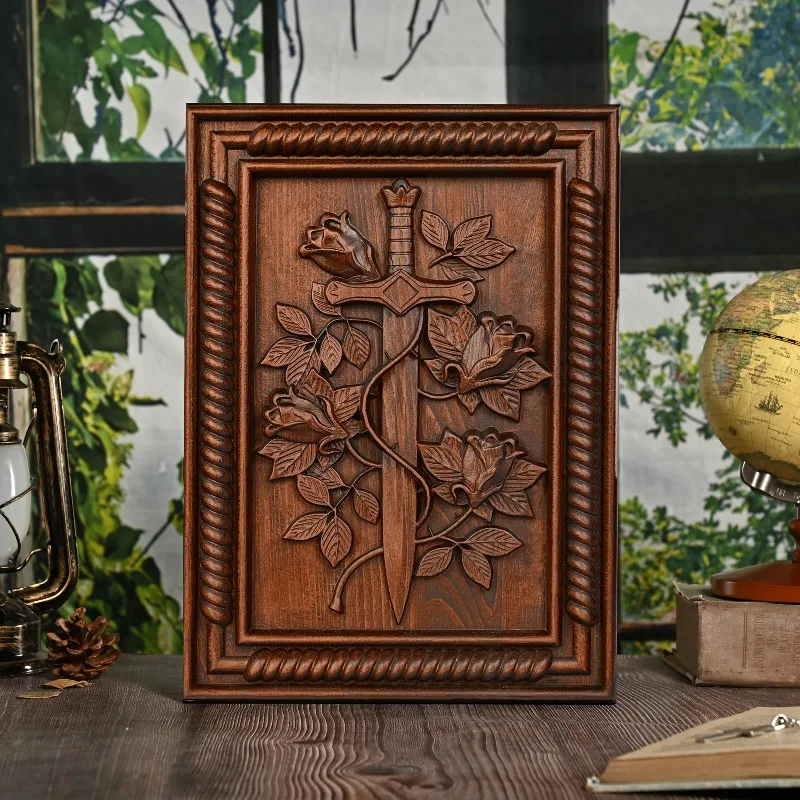 Vintage Solid Wood Carved Rose - Home Decor Frames ulasan dan harga