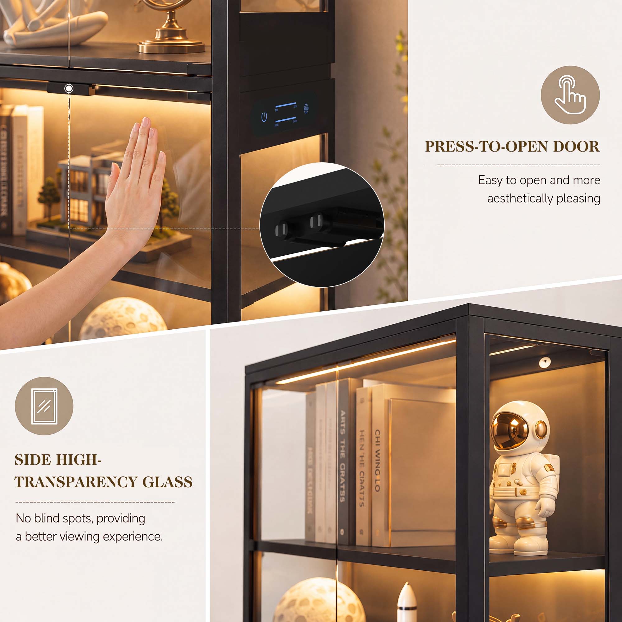 TCGBKAF 5‑Tier Display Cabinet - Home Decor Furniture ulasan dan harga