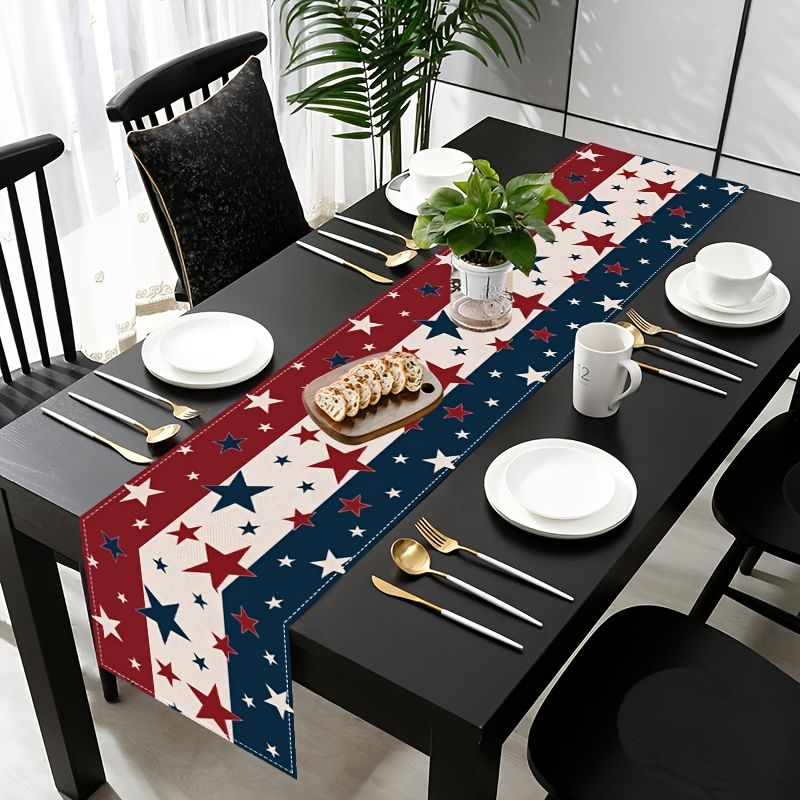 VIKAMA Independence Day 4th Of - Linen Table Runner ulasan dan harga