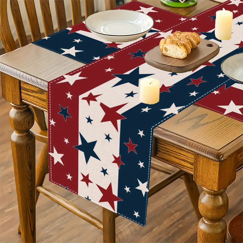 VIKAMA Independence Day 4th Of - Linen Table Runner ulasan dan harga