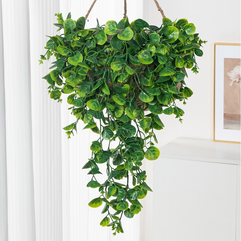 Eucalyptu Fern Rattan Artifici - Rattan Plant Basket ulasan dan harga