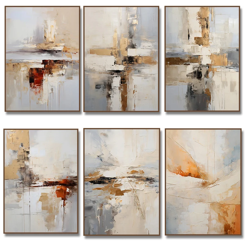 Neutral Landscape Canvas Paint - Home Decor Minimal ulasan dan harga