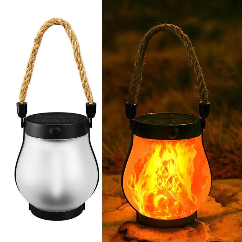 Solar Flame Lamp USB Rechargea - Rope Light Decoration ulasan dan harga