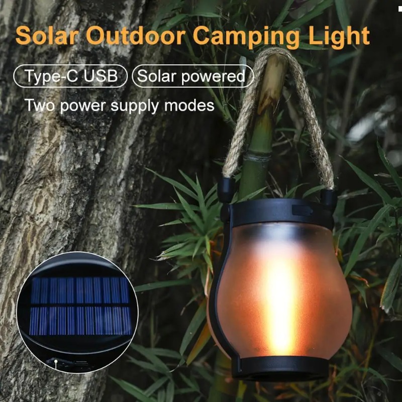 Solar Flame Lamp USB Rechargea - Rope Light Decoration ulasan dan harga