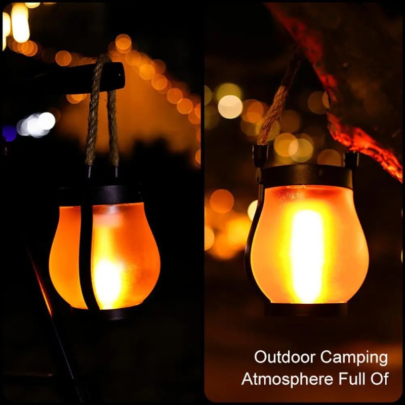 Solar Flame Lamp USB Rechargea - Rope Light Decoration ulasan dan harga