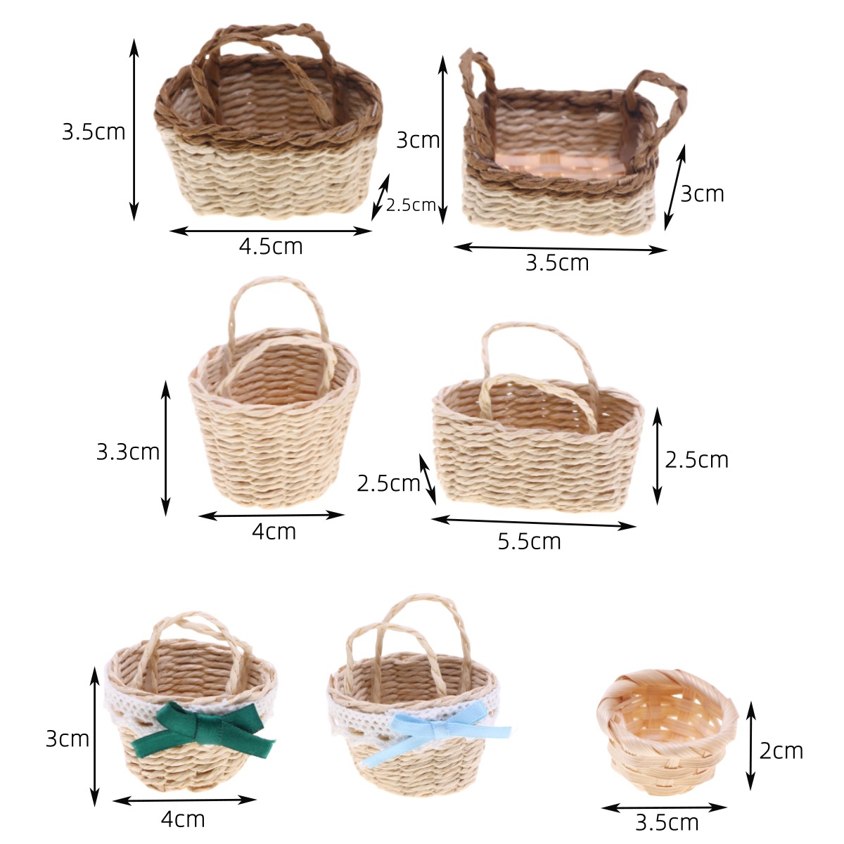 1Pc Dollhouse Handwoven Lafite - Rattan Plant Basket ulasan dan harga