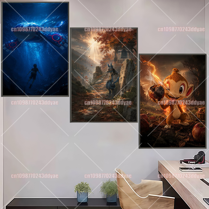 Anime Pokemon Character Origin - Home Decor Painting ulasan dan harga