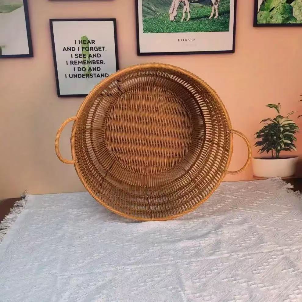 Handmade Rattan-Look Woven Sto - Rattan Plant Basket ulasan dan harga
