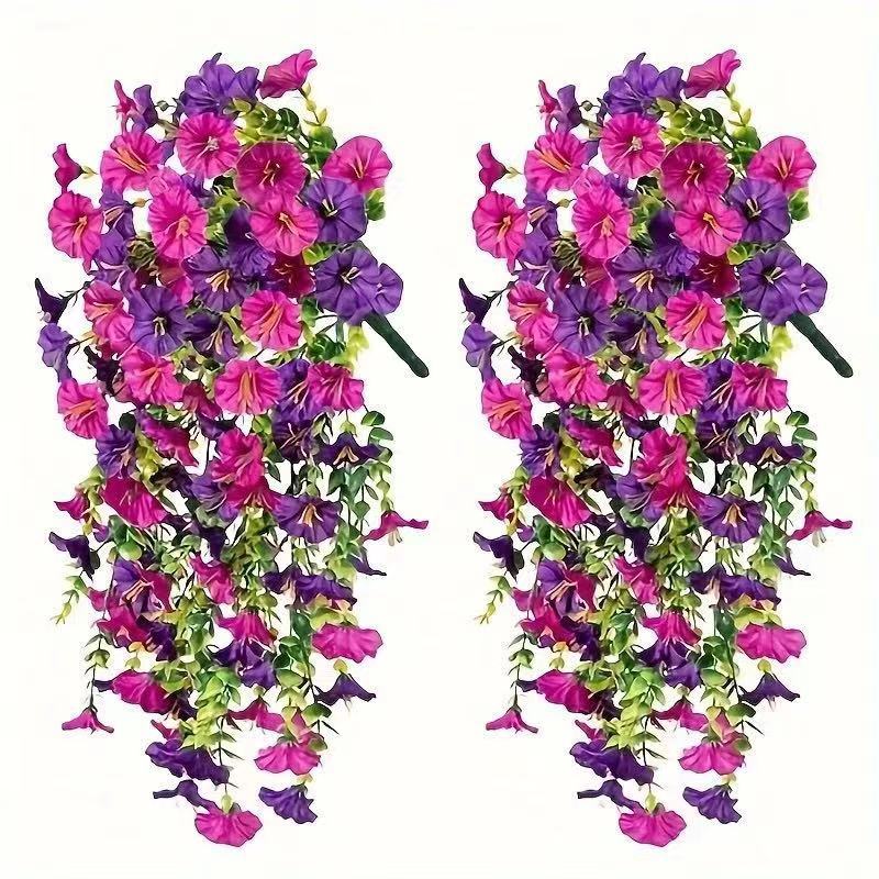 1pcs Artificial Morning Glory, - Rattan Plant Basket ulasan dan harga