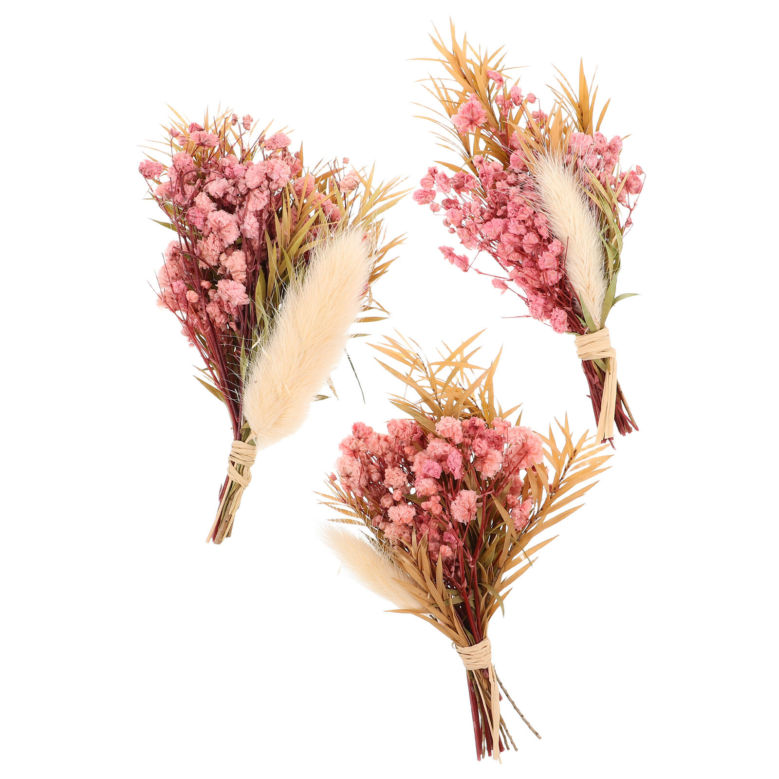 3Pcs Mini Dried Floral Bouquet - Home Decor Vase With Flowers ulasan dan harga