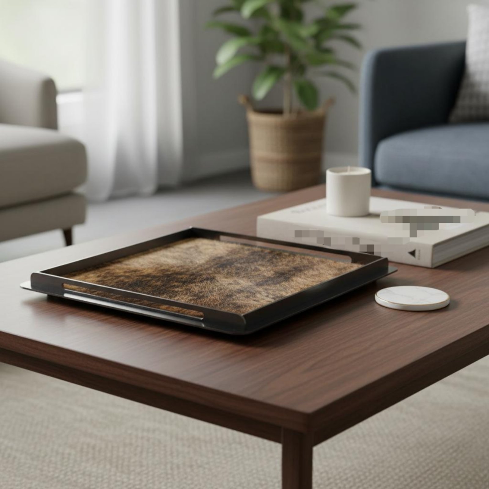 Horsehair Decorative Tray Crea - Home Decor Frames ulasan dan harga