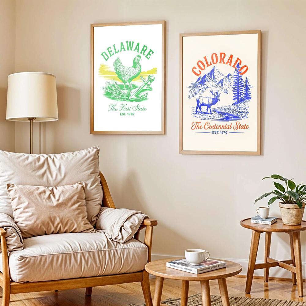 Animal Us States Art Design Po - Home Decor Living Room Ideas ulasan dan harga