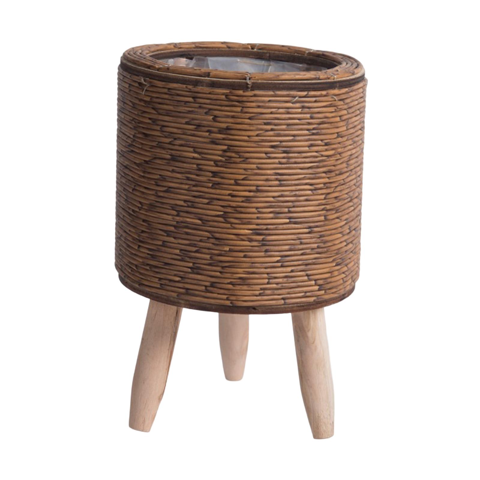 2x Legged Woven Basket for Pla - Rattan Plant Basket ulasan dan harga