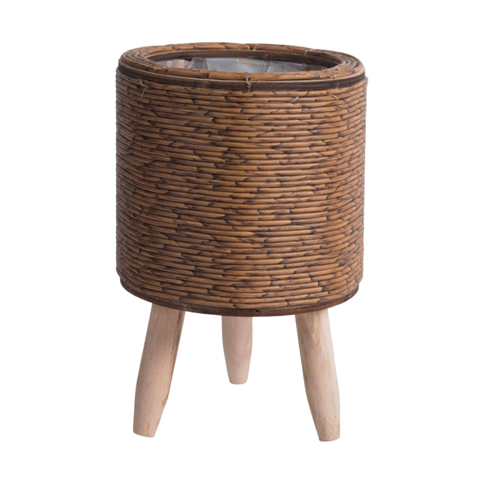 2x Legged Woven Basket for Pla - Rattan Plant Basket ulasan dan harga