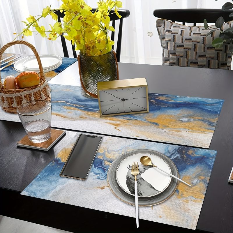 VIKAMA Light Luxury Marble Ins - Linen Table Runner ulasan dan harga