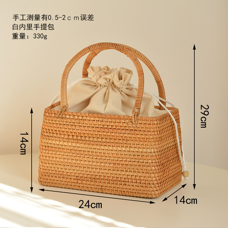 Casual Hollow Rattan Basket Ba - Rattan Plant Basket ulasan dan harga