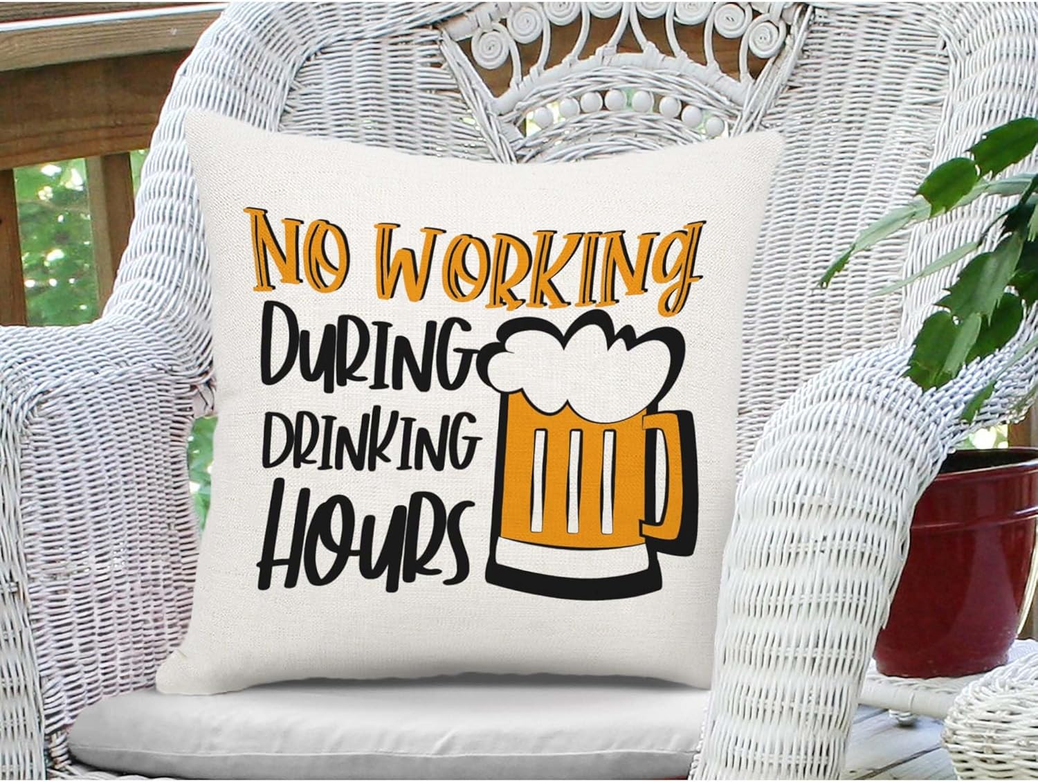 Funny Beer Pillow Cover, No Wo - Home Decor Quotes Ideas ulasan dan harga