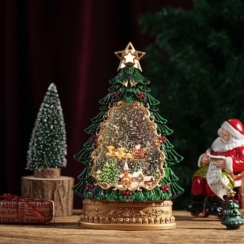 Snow Globe Music Box Christmas - Home Decor Xmas Gifts ulasan dan harga