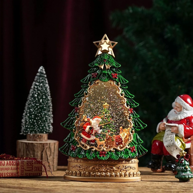 Snow Globe Music Box Christmas - Home Decor Xmas Gifts ulasan dan harga