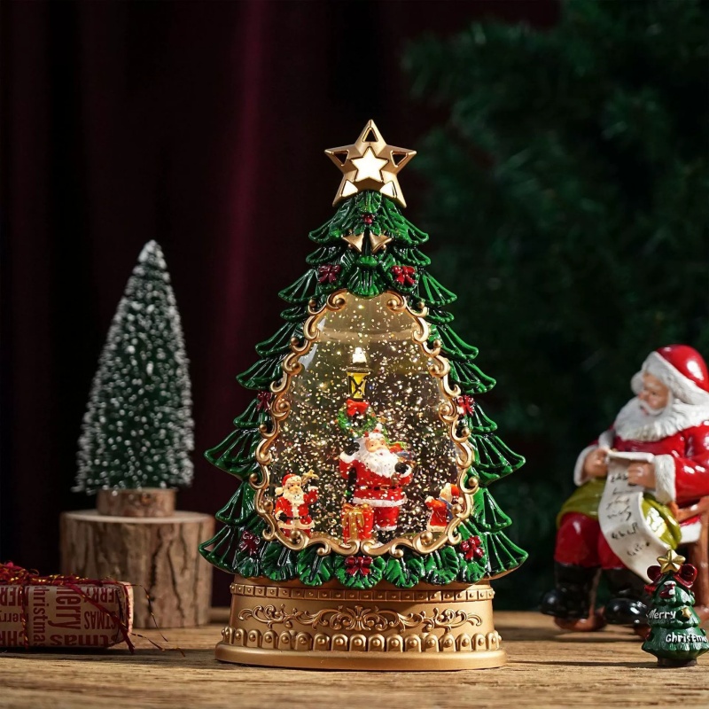 Snow Globe Music Box Christmas - Home Decor Xmas Gifts ulasan dan harga