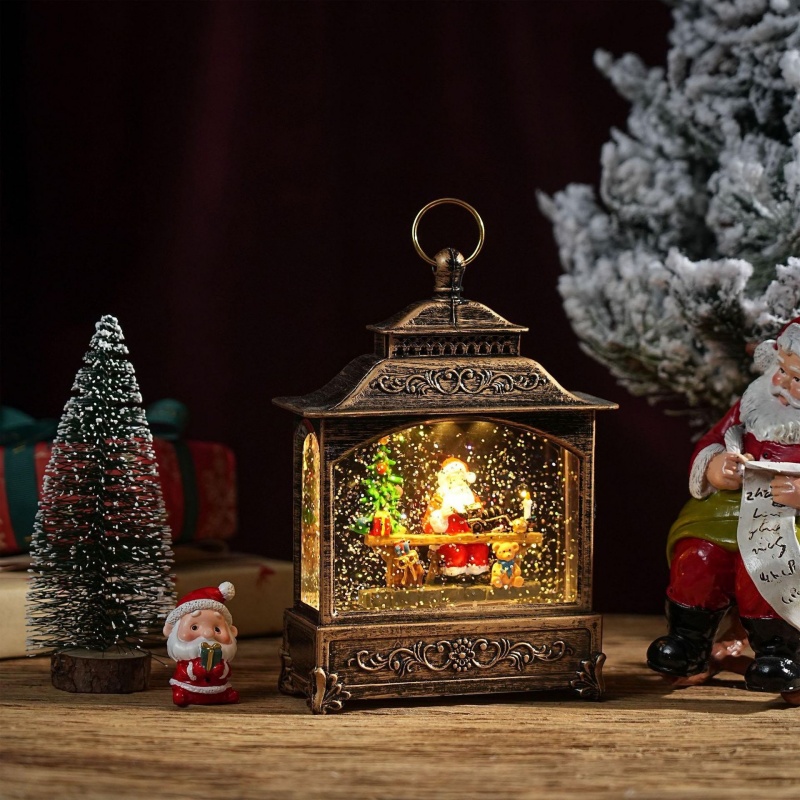 Snow Globe Music Box Christmas - Home Decor Xmas Gifts ulasan dan harga