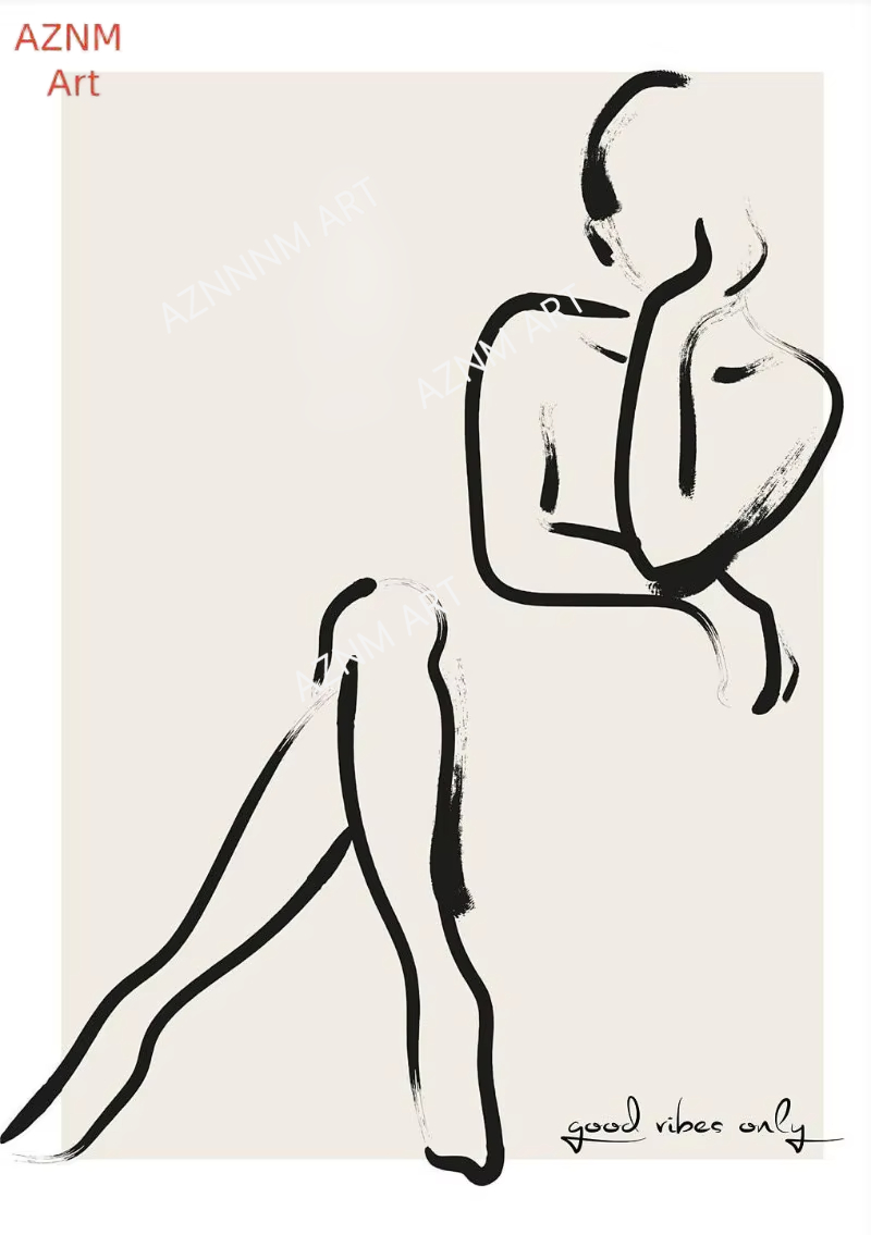 Nordic Bohemian Line Art Black - Home Decor Minimal ulasan dan harga
