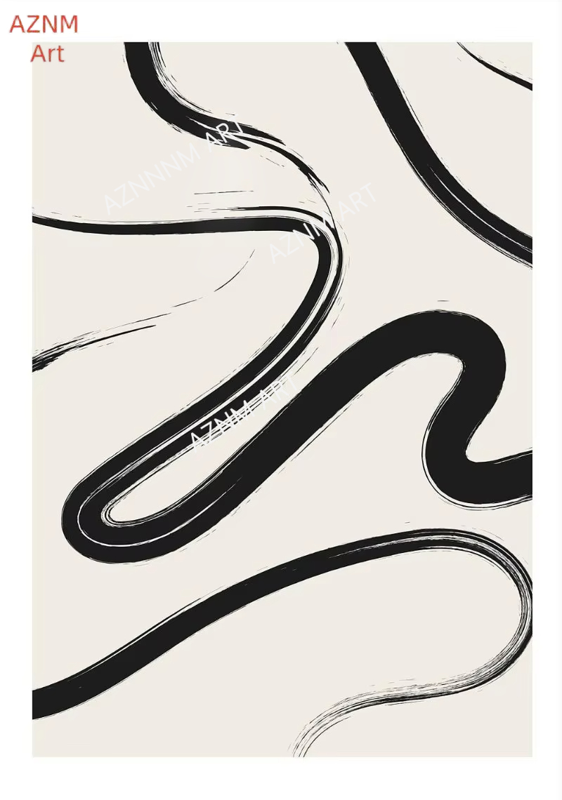 Nordic Bohemian Line Art Black - Home Decor Minimal ulasan dan harga
