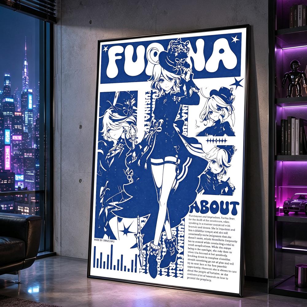 Character Furina Poster Poster - Home Decor Living Room Ideas ulasan dan harga