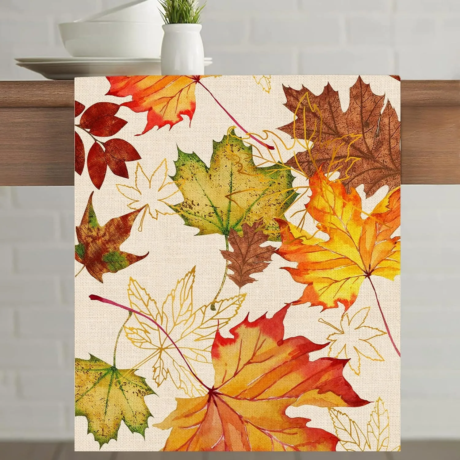 Fall Maple Table Runner Multip - Linen Table Runner ulasan dan harga