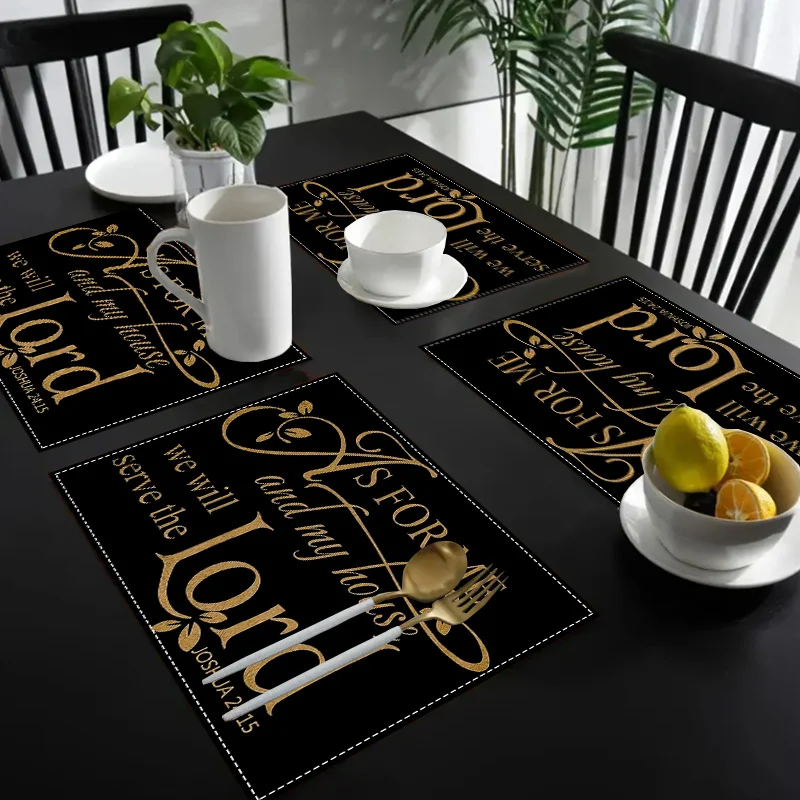 4Pcs Inspirational Linen Place - Home Decor Quotes Ideas ulasan dan harga