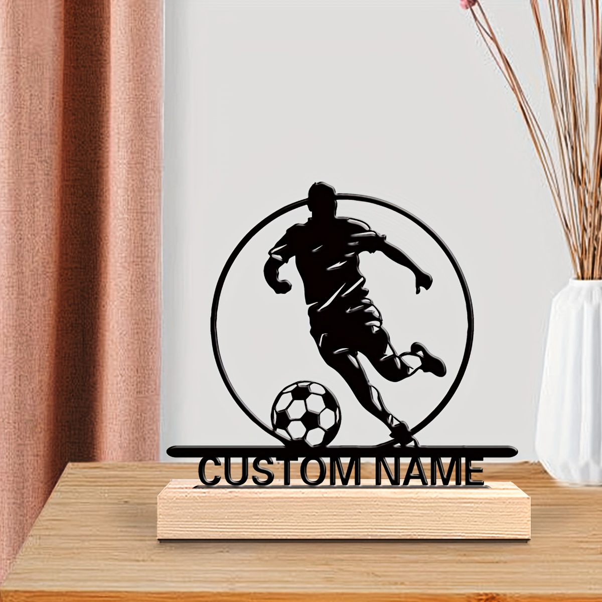 Custom Soccer Player Metal Sta - Home Decor Furniture ulasan dan harga