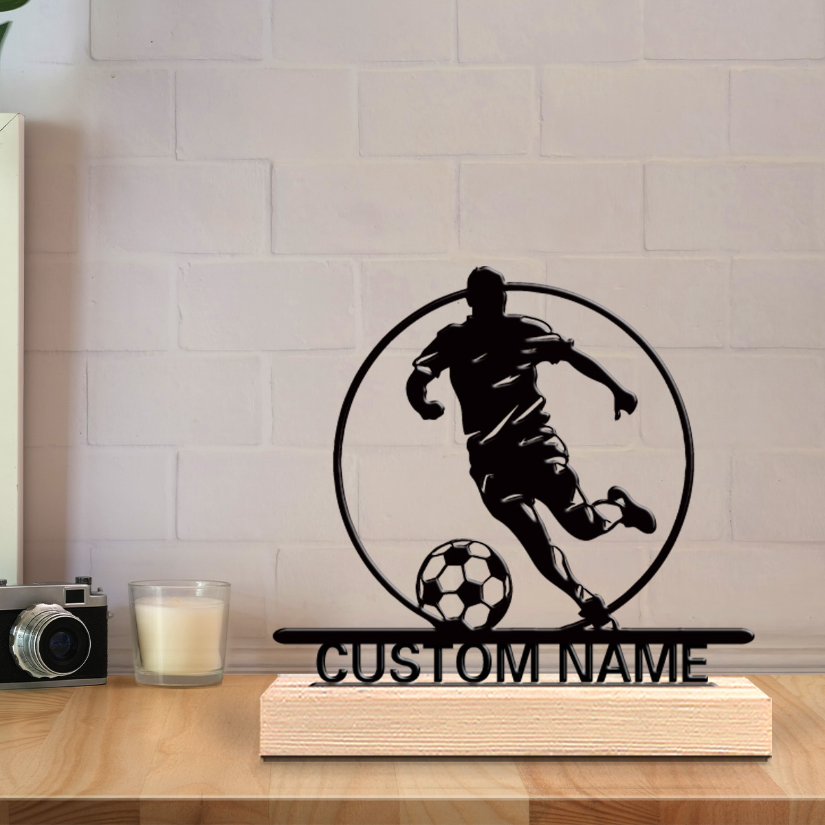Custom Soccer Player Metal Sta - Home Decor Furniture ulasan dan harga