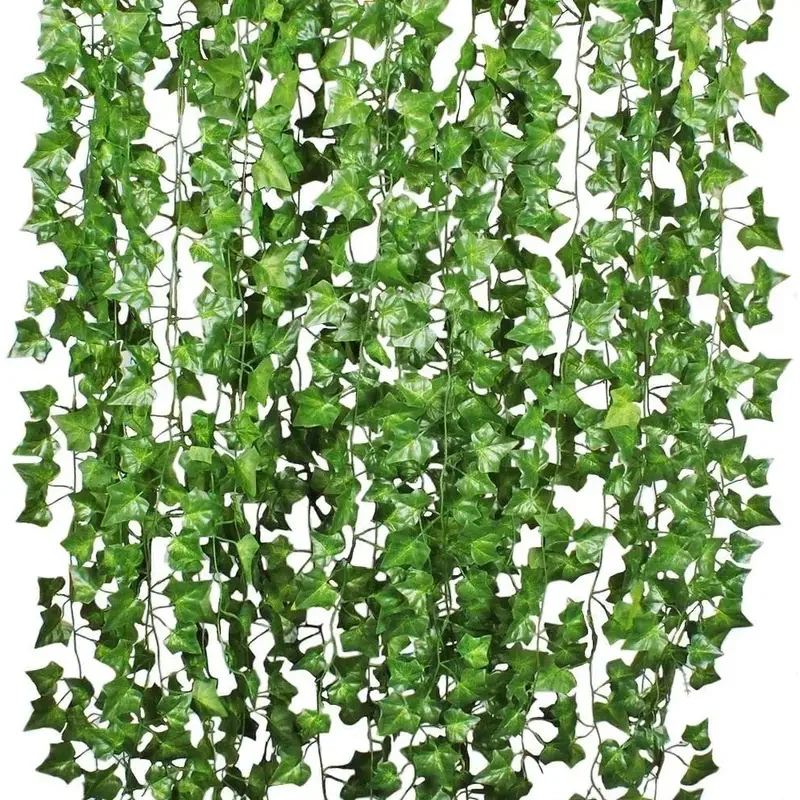 Artificial Green Ivy Leaf Ratt - Rattan Plant Basket ulasan dan harga