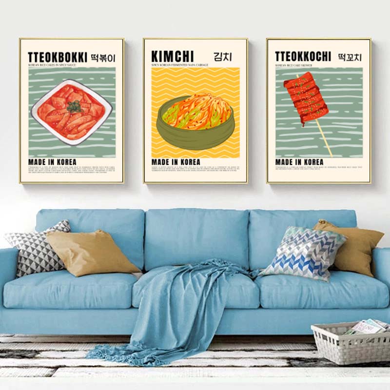 Asian Food Canvas Painting Pos - Home Decor Korea ulasan dan harga