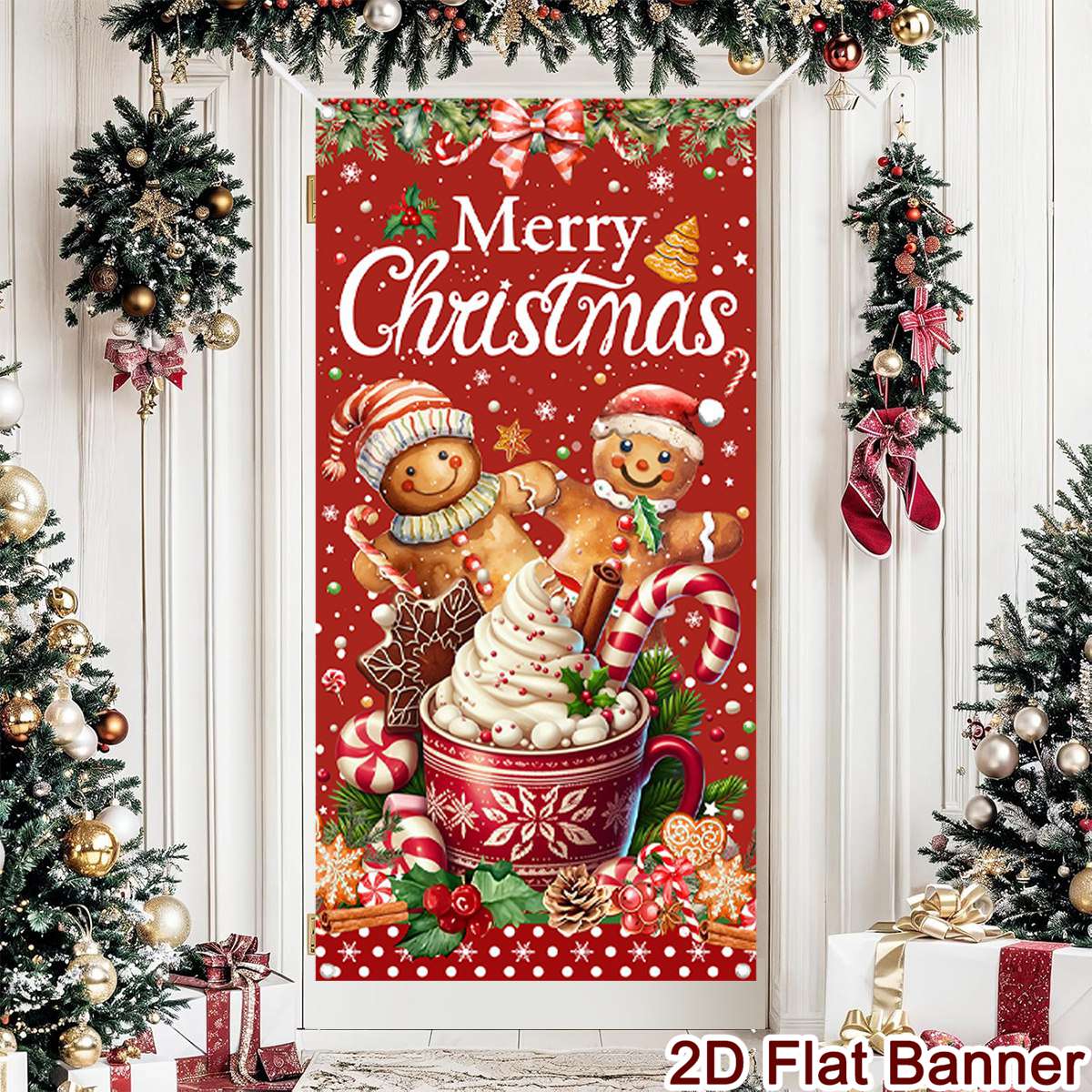 Christmas Door Banner Merry Ch - Home Decor Xmas Gifts ulasan dan harga