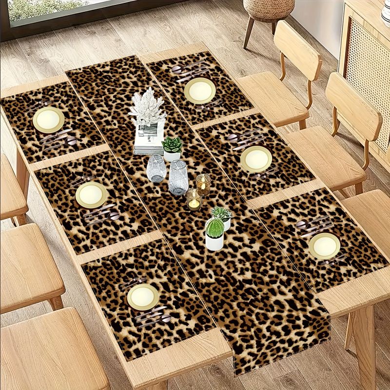 VIKAMA Light Luxury Leopard Pa - Linen Table Runner ulasan dan harga