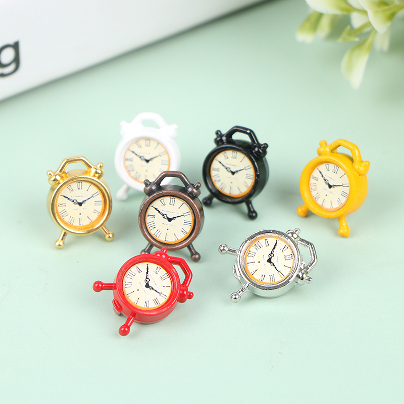 1PC 1:12 Scale Alarm Clock Dol - Home Decor Furniture ulasan dan harga