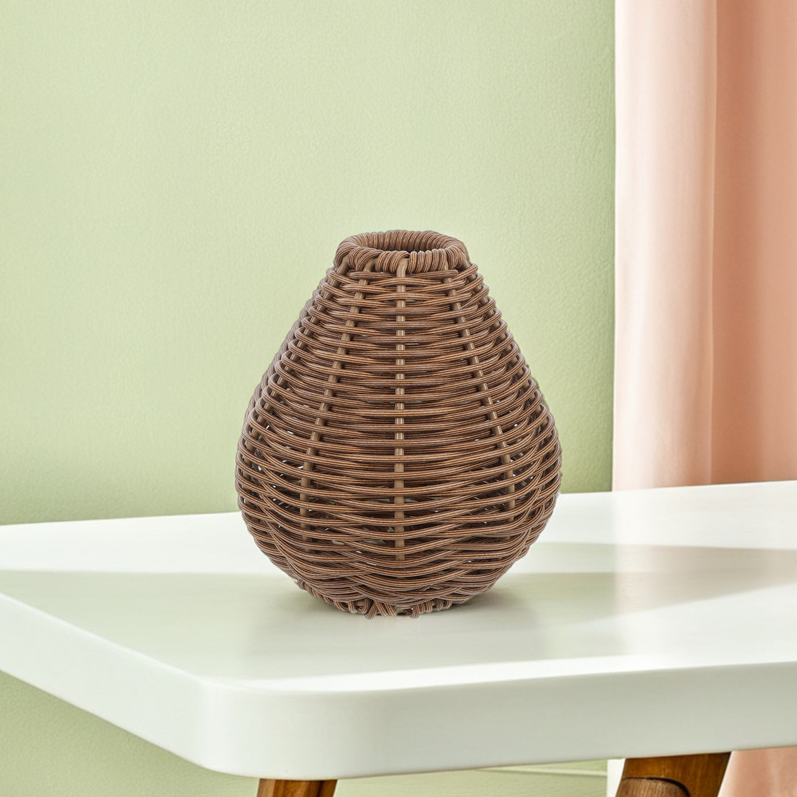 Rustic Flower Basket Woven Art - Rattan Plant Basket ulasan dan harga