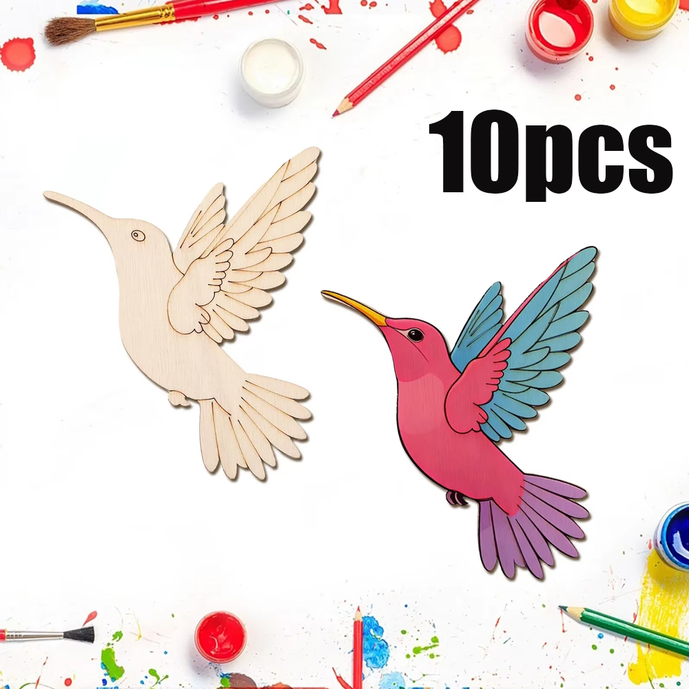 10pcs Unfinished Wood Animal B - Home Decor Painting ulasan dan harga